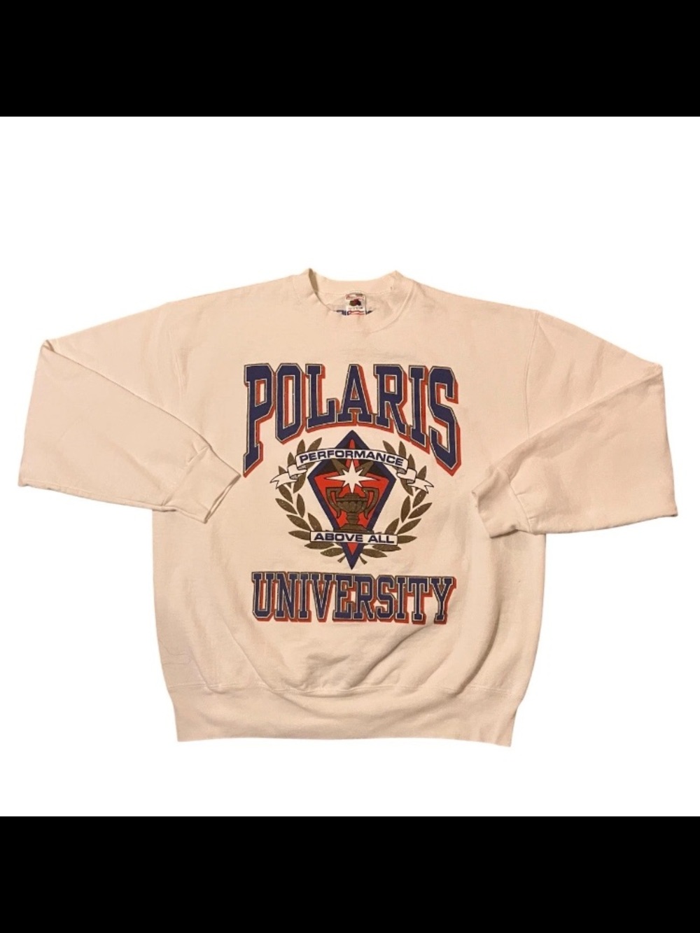 Vintage Polaris University Snowmobile Sweatshirt Crest Size Large USA Made 90s